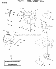 Page F Diagram and Parts List for WG1036A 1999 And Before Husqvarna Lawn Tractor