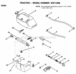Page B Diagram and Parts List for WG1136B 1999 And Before Husqvarna Lawn Tractor