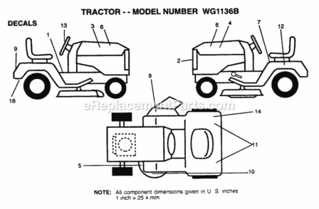 Part Location Diagram of MK36 Husqvarna Mulching Kit