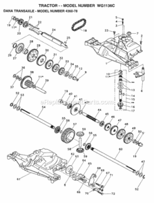 Page O Diagram and Parts List for WG1136C 1999 And Before Husqvarna Lawn Tractor