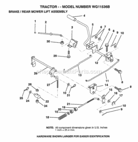Page A Diagram and Parts List for WG11536B 1999 And Before Husqvarna Lawn Tractor