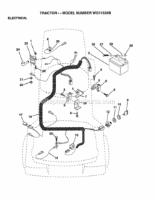 Part Location Diagram of 4560J Husqvarna Sub 2957J
