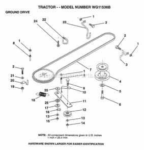 Page H Diagram and Parts List for WG11536B 1999 And Before Husqvarna Lawn Tractor