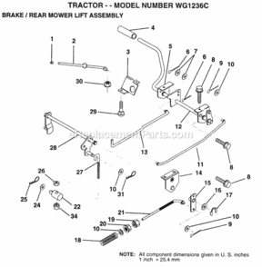 Page A Diagram and Parts List for WG1236C 1999 And Before Husqvarna Lawn Tractor