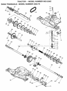 Page P Diagram and Parts List for WG1236C 1999 And Before Husqvarna Lawn Tractor