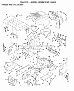 Page A Diagram and Parts List for WG15H42A 1999 And Before Husqvarna Lawn Tractor