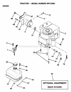 Page E Diagram and Parts List for WP1238A 1995 Husqvarna Lawn Tractor