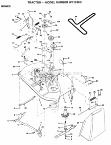 Page F Diagram and Parts List for WP1238B 1996 Husqvarna Lawn Tractor
