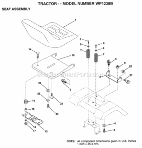 Page H Diagram and Parts List for WP1238B 1996 Husqvarna Lawn Tractor
