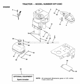 Page E Diagram and Parts List for WP1238C 1997 Husqvarna Lawn Tractor