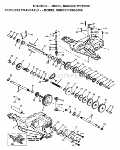 Page H Diagram and Parts List for WP1238C 1997 Husqvarna Lawn Tractor