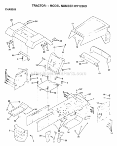 Page A Diagram and Parts List for WP1238D 1997 Husqvarna Lawn Tractor