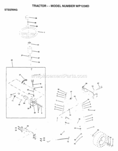 Page J Diagram and Parts List for WP1238D 1997 Husqvarna Lawn Tractor