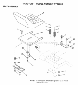 Page I Diagram and Parts List for WP1238D 1997 Husqvarna Lawn Tractor