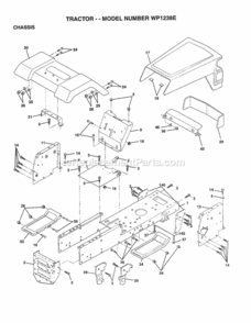 Page A Diagram and Parts List for WP1238E 1998 Husqvarna Lawn Tractor