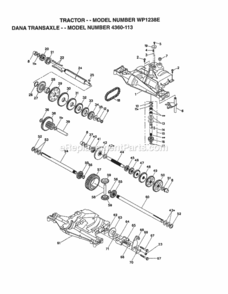 Page B Diagram and Parts List for WP1238E 1998 Husqvarna Lawn Tractor