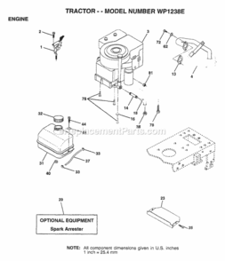 Page F Diagram and Parts List for WP1238E 1998 Husqvarna Lawn Tractor