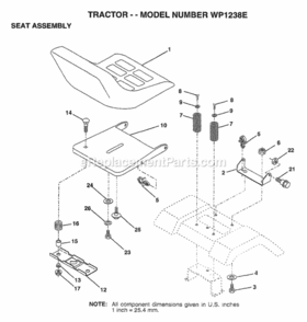 Page I Diagram and Parts List for WP1238E 1998 Husqvarna Lawn Tractor