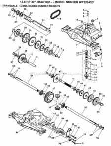 Page J Diagram and Parts List for WP12542C 1994 Husqvarna Lawn Tractor