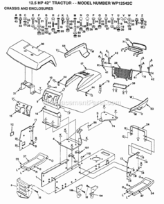 Page A Diagram and Parts List for WP1254C 1999 And Before Husqvarna Lawn Tractor