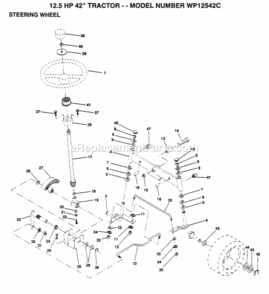 Page I Diagram and Parts List for WP1254C 1999 And Before Husqvarna Lawn Tractor