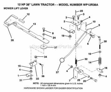 Page L Diagram and Parts List for WP12R38A 1992 Husqvarna Lawn Tractor
