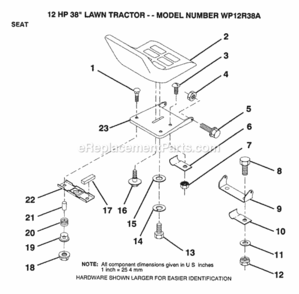 Page M Diagram and Parts List for WP12R38A 1992 Husqvarna Lawn Tractor