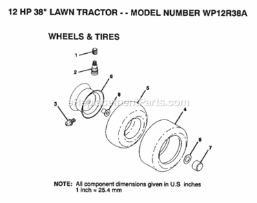 Page Q Diagram and Parts List for WP12R38A 1992 Husqvarna Lawn Tractor