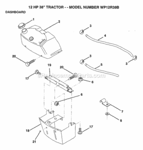 Page A Diagram and Parts List for WP12R38B 1993 Husqvarna Lawn Tractor