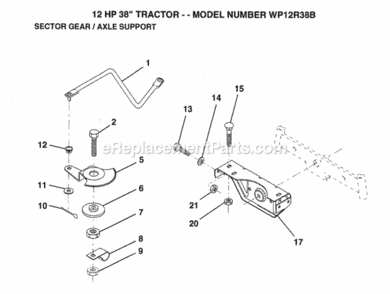 Page K Diagram and Parts List for WP12R38B 1993 Husqvarna Lawn Tractor