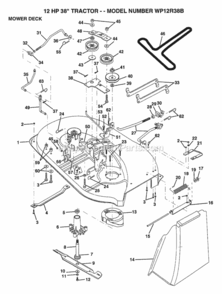 Page I Diagram and Parts List for WP12R38B 1993 Husqvarna Lawn Tractor