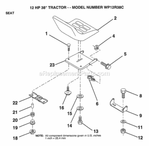 Page M Diagram and Parts List for WP12R38C 1994 Husqvarna Lawn Tractor