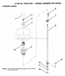 Page O Diagram and Parts List for WP12R38C 1994 Husqvarna Lawn Tractor
