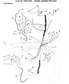Page D Diagram and Parts List for WP1442A 1994 Husqvarna Lawn Tractor