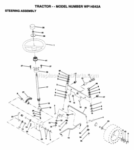 Page J Diagram and Parts List for WP14542A 1995 Husqvarna Lawn Tractor