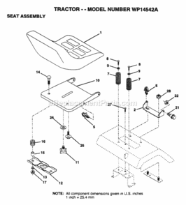 Page I Diagram and Parts List for WP14542A 1995 Husqvarna Lawn Tractor
