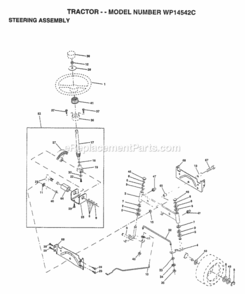 Page J Diagram and Parts List for WP14542C 1997 Husqvarna Lawn Tractor