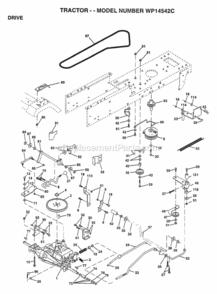 Page C Diagram and Parts List for WP14542C 1997 Husqvarna Lawn Tractor