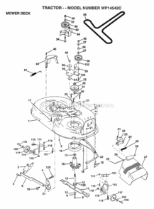 Page F Diagram and Parts List for WP14542C 1997 Husqvarna Lawn Tractor