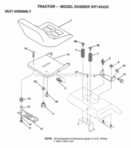 Page I Diagram and Parts List for WP14542C 1997 Husqvarna Lawn Tractor