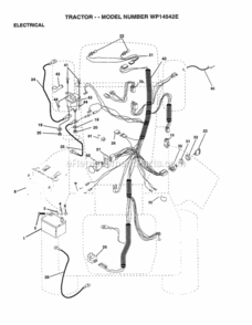 Page E Diagram and Parts List for WP14542E 1998 Husqvarna Lawn Tractor