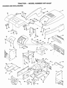 Page A Diagram and Parts List for WP14542F 1999 Husqvarna Lawn Tractor