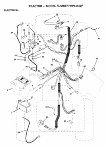 Page D Diagram and Parts List for WP14542F 1999 Husqvarna Lawn Tractor