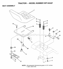 Page H Diagram and Parts List for WP14542F 1999 Husqvarna Lawn Tractor