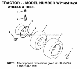 Page K Diagram and Parts List for WP145H42A 1995 Husqvarna Lawn Tractor