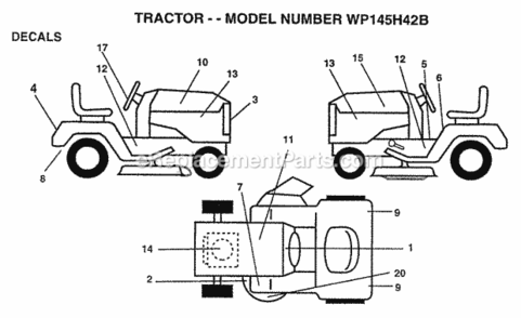 Part Location Diagram of 158889 Husqvarna Decal Grille