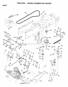 Page C Diagram and Parts List for WP145H42B 1997 Husqvarna Lawn Tractor