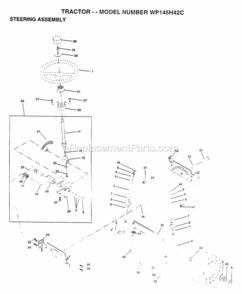 Page J Diagram and Parts List for WP145H42C 1997 Husqvarna Lawn Tractor