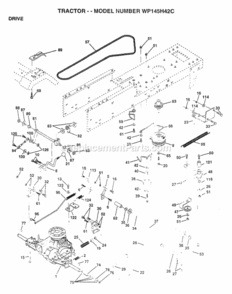 Page C Diagram and Parts List for WP145H42C 1997 Husqvarna Lawn Tractor