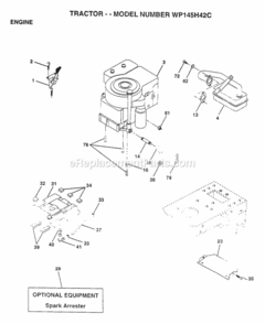Page E Diagram and Parts List for WP145H42C 1997 Husqvarna Lawn Tractor